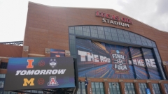 UConn preps for football stadium backdrop ahead of Final Four