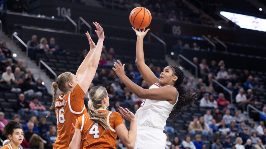 Sarah Strong and Jovana Popovic Duo Shines for UConn